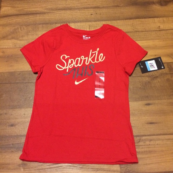 Nike Girls/' Sparkle This Cotton Black T-Shirt